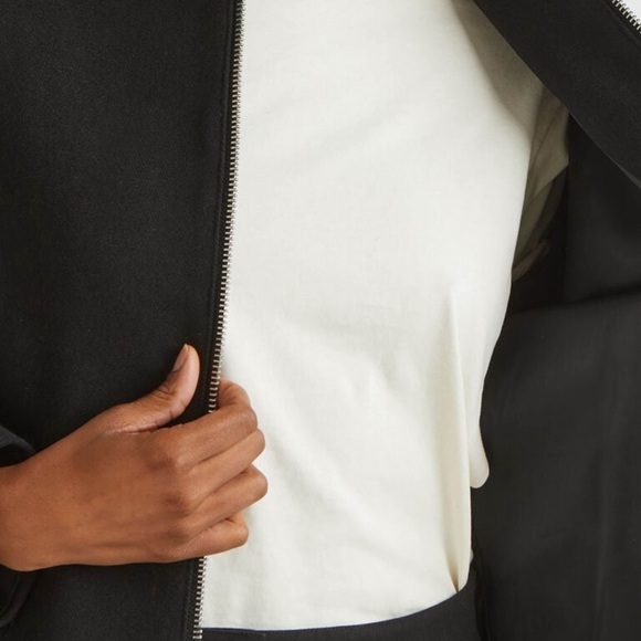 ZARA • Black Manteca Wool Bomber Jacket Coat Made In Italy - Picture 7 of 10